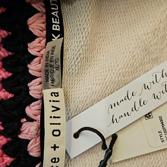 Alice + Olivia Crochet Tie-dye Hoodie sz  XL - Picture 8 of 13